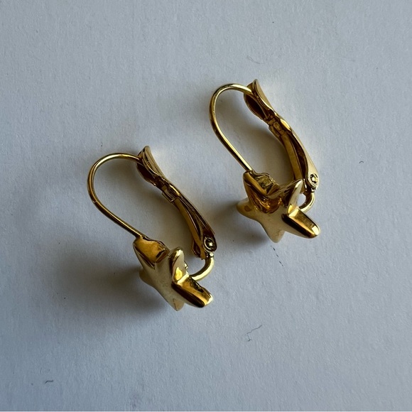 Vintage Gold Tone Star Earrings - Picture 5 of 6